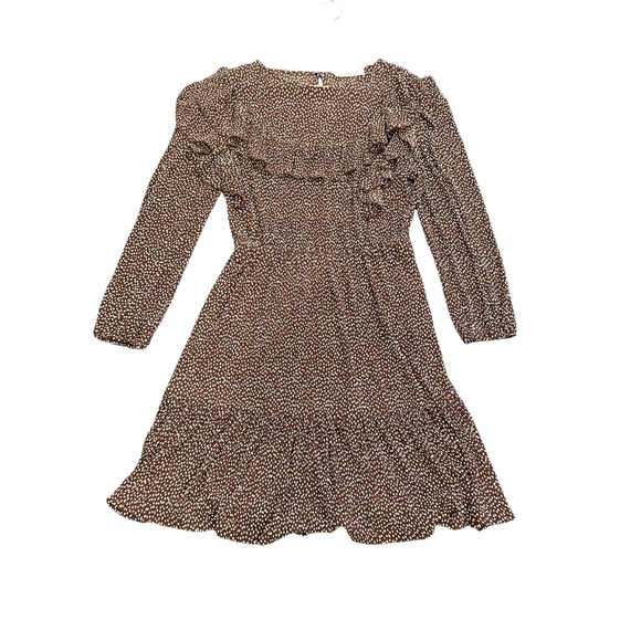 Mango Brown Ribbed Ruffled Sundress - Picture 2 of 10